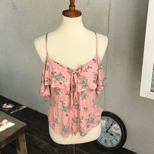 Floral Open Shoulder Top